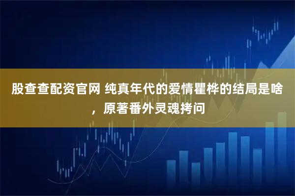 股查查配资官网 纯真年代的爱情瞿桦的结局是啥,原著番外灵魂拷问